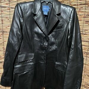 Faconnable Black Leather Women's Jacket